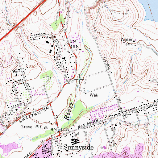 Topographic Map of Bonita Golf Course, CA