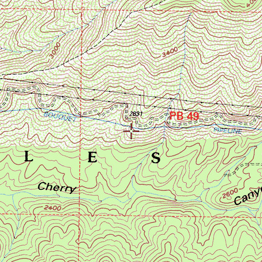 Topographic Map of Bouquet Pipeline, CA