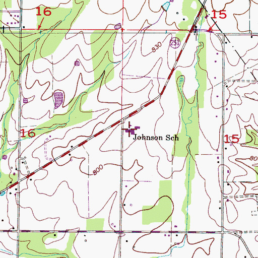 Topographic Map of Johnson Junior High School, AL