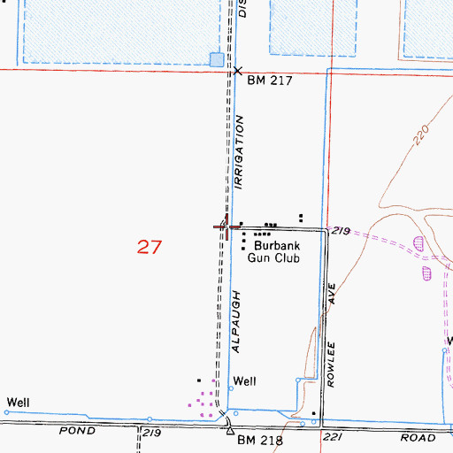 Topographic Map of Burbank Gun Club, CA
