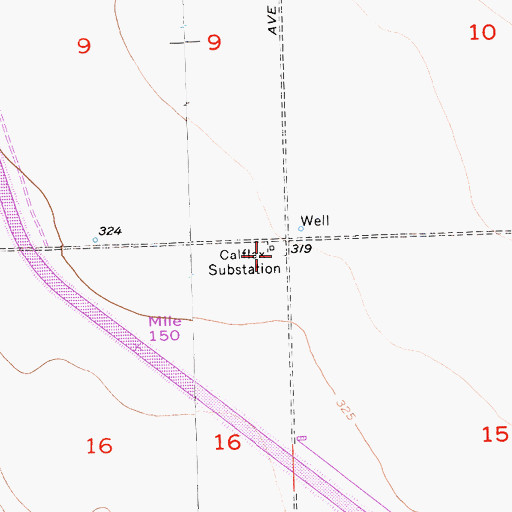 Topographic Map of Calflax Substation, CA