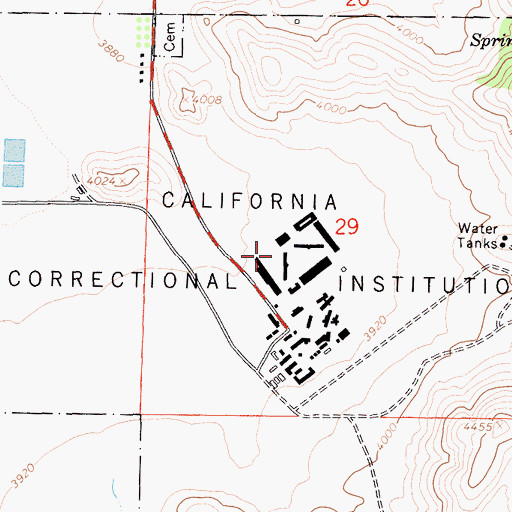 Topographic Map of California Correctional Institute, CA