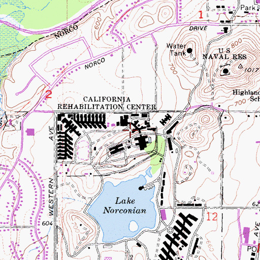 Topographic Map of California Rehabilitation Center, CA