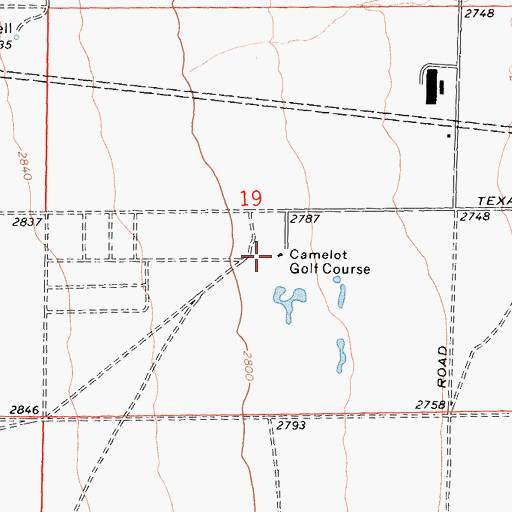 Topographic Map of Camelot Golf Course, CA