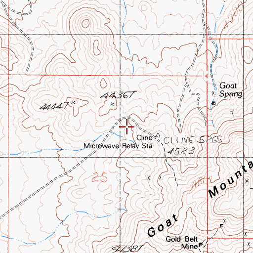 Topographic Map of Cline Microwave Relay Station, CA
