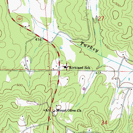 Topographic Map of Kirkland Junior High School, AL