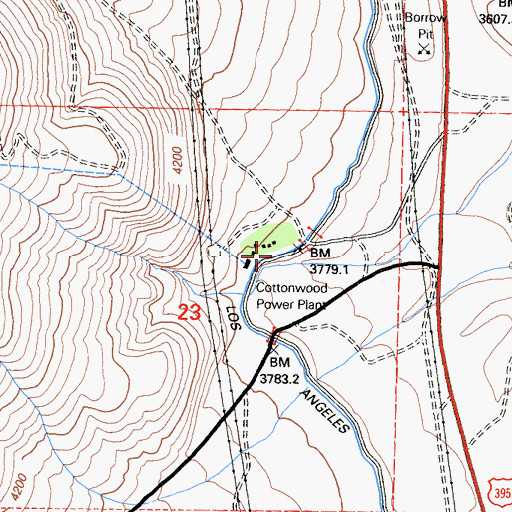 Topographic Map of Cottonwood Power Plant, CA