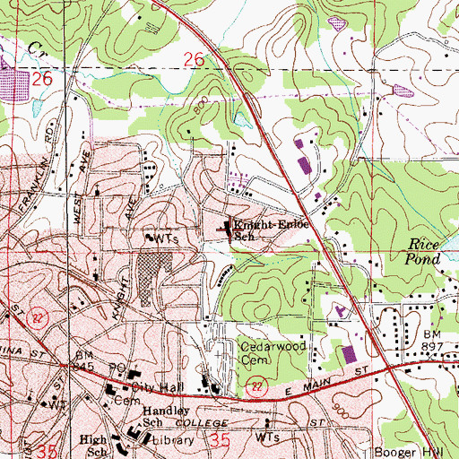 Topographic Map of Knight Enloe Elementary School, AL