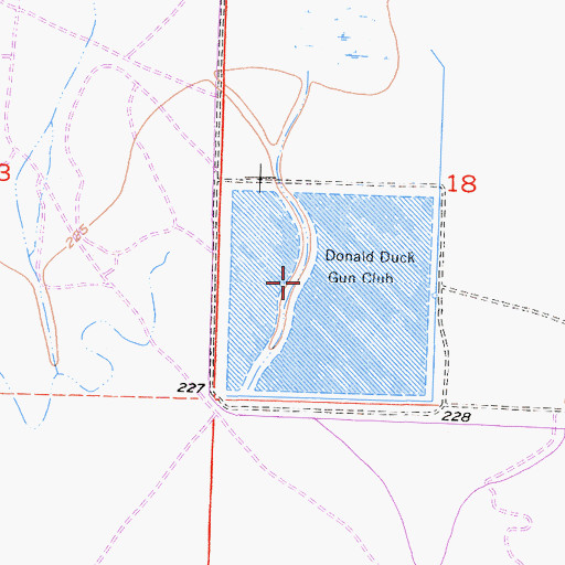 Topographic Map of Donald Duck Gun Club, CA