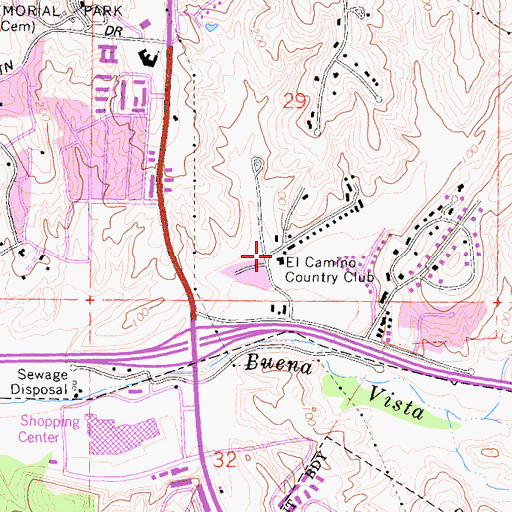 Topographic Map of El Camino Country Club, CA