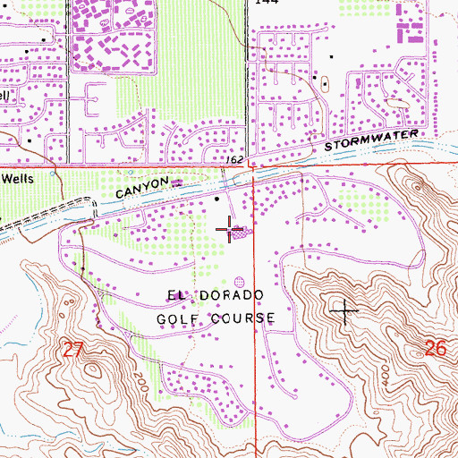 Topographic Map of El Dorado Golf Course, CA