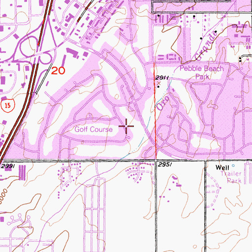 Topographic Map of Green Tree Country Club, CA