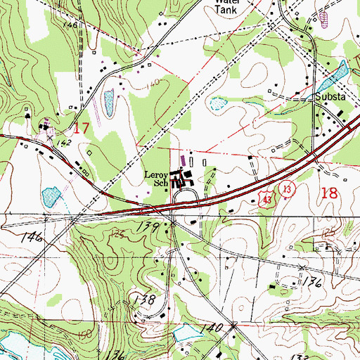Topographic Map of Leroy High School, AL