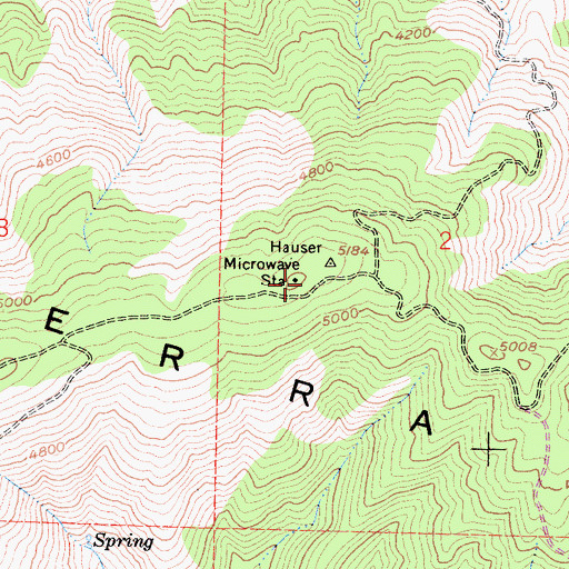Topographic Map of Hauser Microwave Station, CA