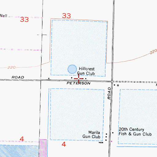 Topographic Map of Hillcrest Gun Club, CA