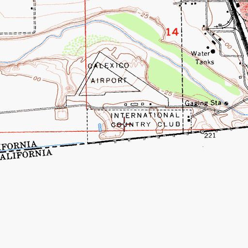 Topographic Map of International Country Club, CA