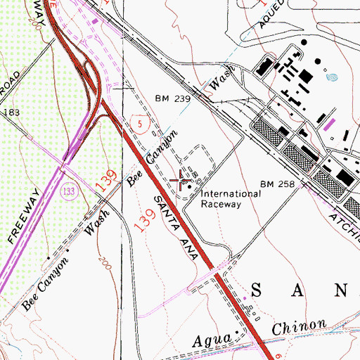 Topographic Map of International Raceway, CA