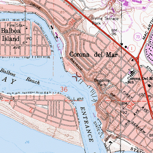 Topographic Map of Irvine Coast Country Club, CA