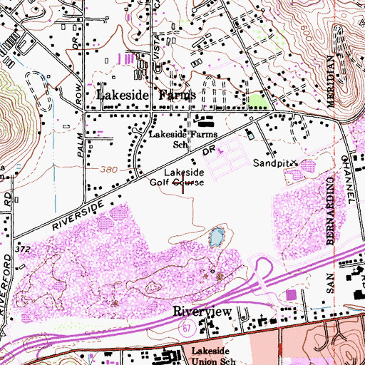 Topographic Map of Lakeside Golf Course, CA