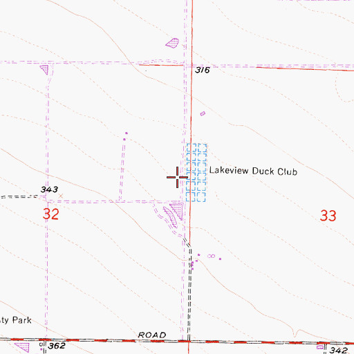 Topographic Map of Lakeview Duck Club, CA