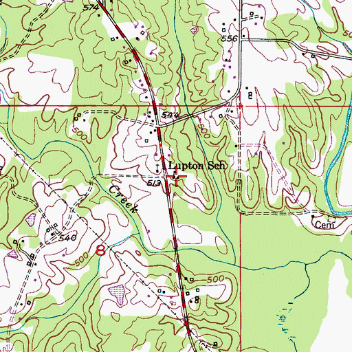 Topographic Map of Lupton Junior High School, AL