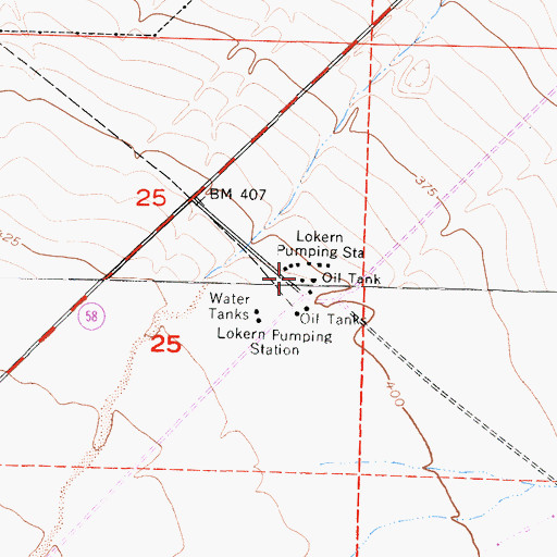 Topographic Map of Lokern Pumping Station, CA