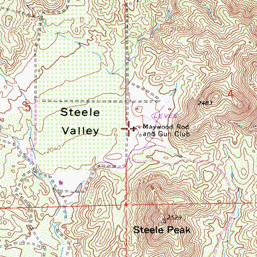 Topographic Map of Maywood Rod and Gun Club, CA