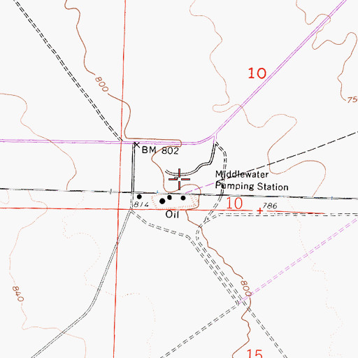 Topographic Map of Middlewater Pumping Station, CA