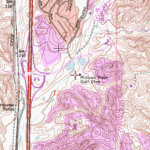 Topographic Map of Mission Viejo Golf Club, CA