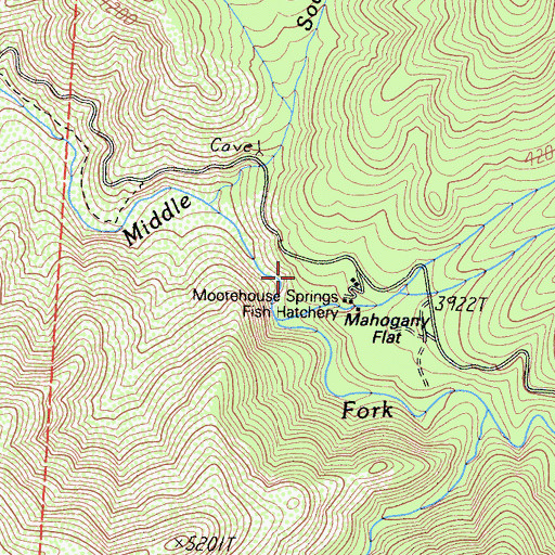 Topographic Map of Moorehouse Springs Fish Hatchery, CA