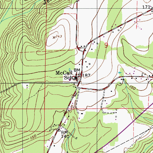 Topographic Map of Pollard - McCall Junior High School, AL