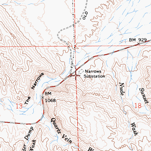 Topographic Map of Narrows Substation, CA