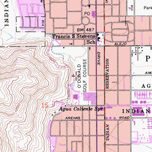 Topographic Map of O'Donald Golf Course, CA
