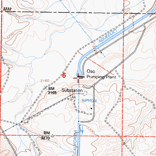 Topographic Map of Oso Pumping Plant, CA