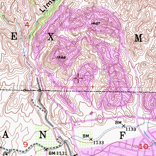 Topographic Map of Porter Valley Country Club, CA