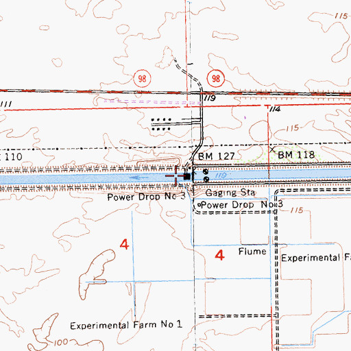 Topographic Map of Power Drop Number Three, CA