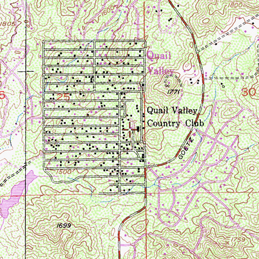 Topographic Map of Quail Valley Country Club, CA