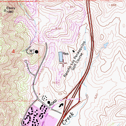 Topographic Map of Rancho Los Penasquitos Golf Course, CA