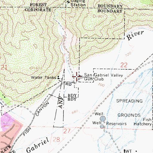 Topographic Map of San Gabriel Valley Gun Club, CA