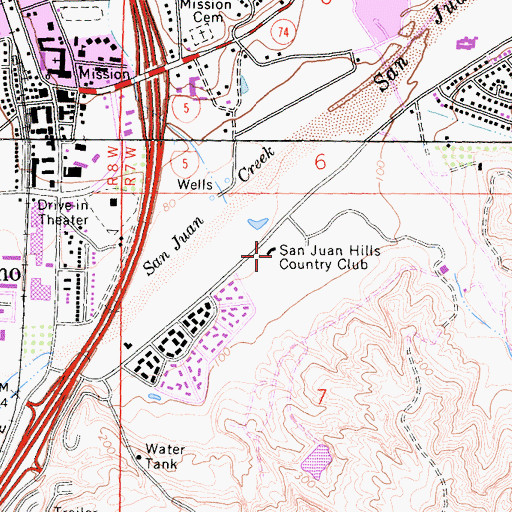 Topographic Map of San Juan Hills Country Club, CA