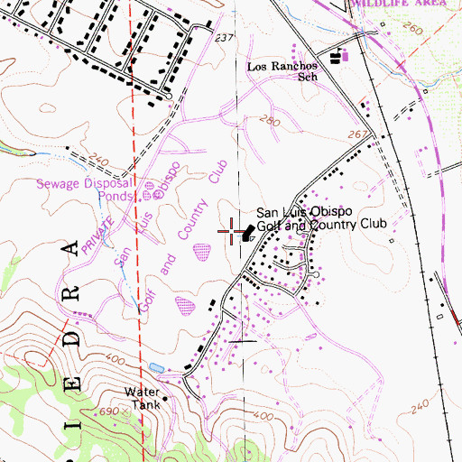 Topographic Map of San Luis Obispo Golf and Country Club, CA