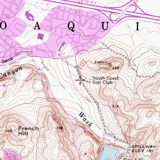 Topographic Map of South Coast Gun Club, CA