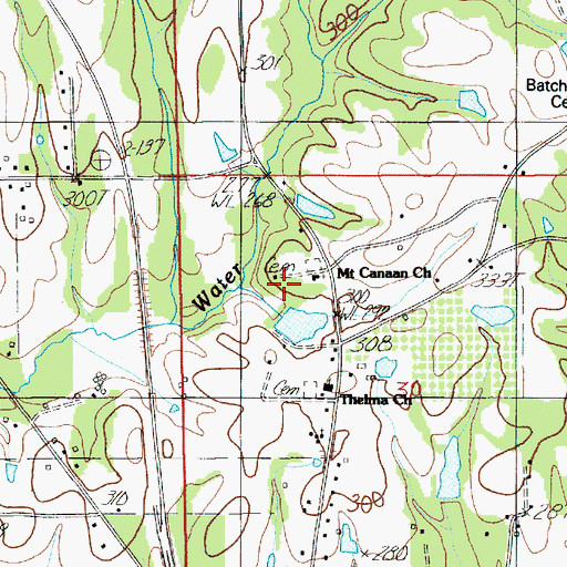 Topographic Map of Mount Canaan Elementary School, AL