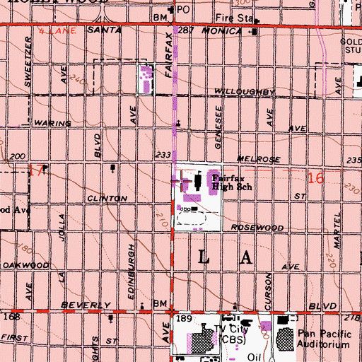 Topographic Map of Television City, CA