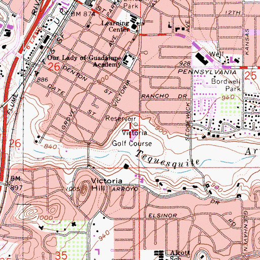 Topographic Map of Victoria Golf Course, CA