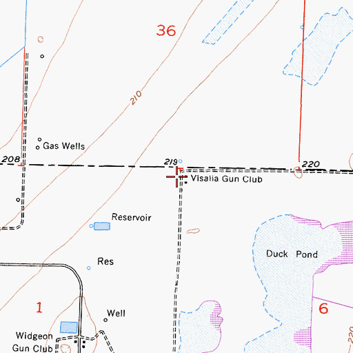 Topographic Map of Visalia Gun Club, CA