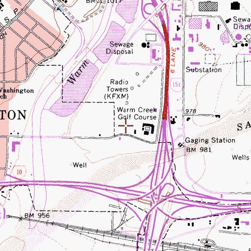 Topographic Map of Warm Creek Golf Course (historical), CA