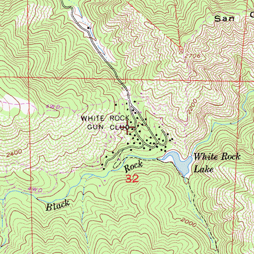 Topographic Map of White Rock Gun Club, CA