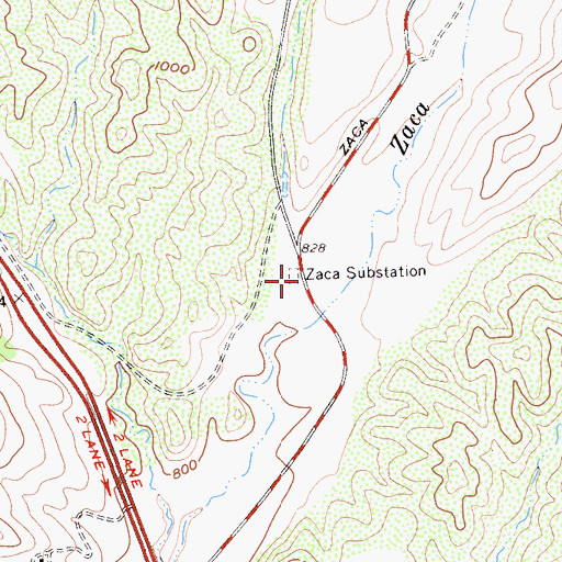 Topographic Map of Zaca Substation, CA