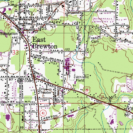Topographic Map of W S Neal High School, AL